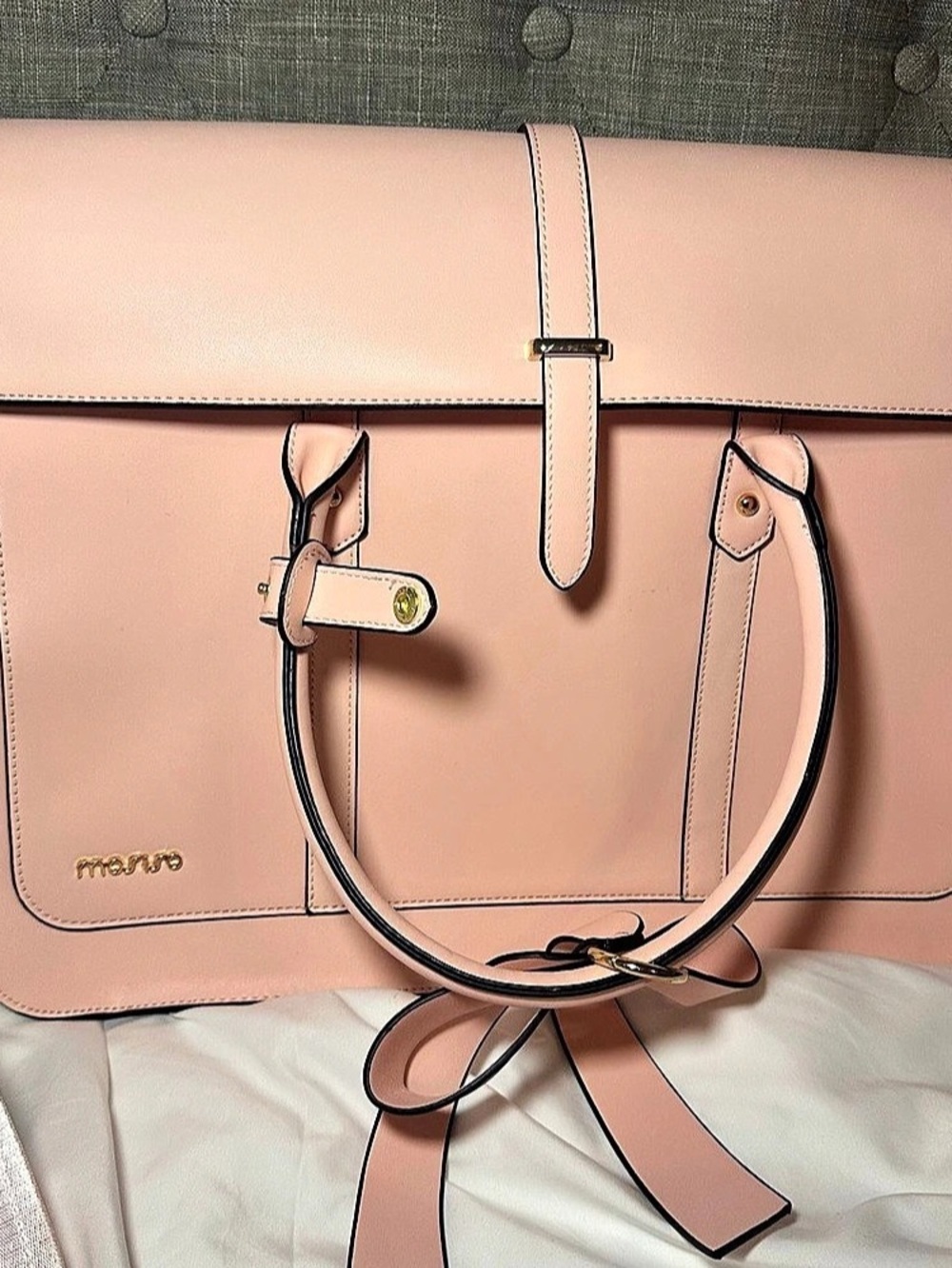 Mosiso PU Leather Pink Laptop Bag Purse